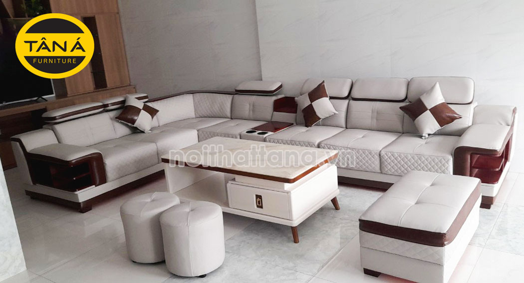bộ ghế sofa phòng khách màu trắng