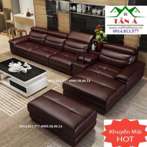 Sofa da cao cấp màu nâu
