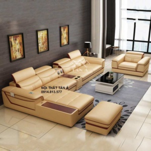 bộ bàn ghế sofa da phòng khách đẹp hiện đại tại tphcm