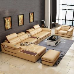 bộ bàn ghế sofa da phòng khách đẹp hiện đại tại tphcm