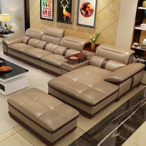Ghế sofa da cao cấp phòng khách chung cư đẹp hiện đại giá rẻ