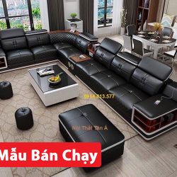 mau bo ban ghe sofa da gia re dep hien dai goc l cho phong khach chung cu