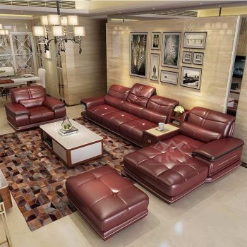 Sofa da cao cấp màu đỏ