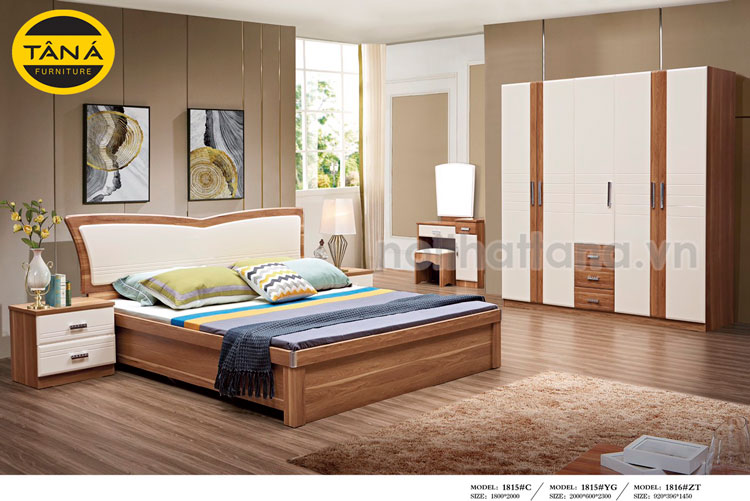 Giường tủ hiện đại gỗ công nghiệp giá rẻ