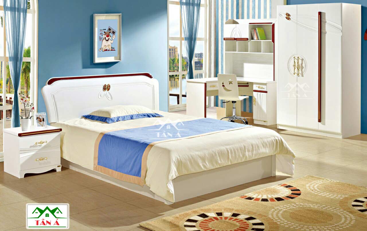 mẫu giường tủ cho bé trai giá rẻ đẹp tphcm, Bộ giường ngủ nhập khẩu đài loan
