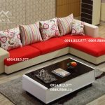 Sofa vải bố đẹp màu đỏ