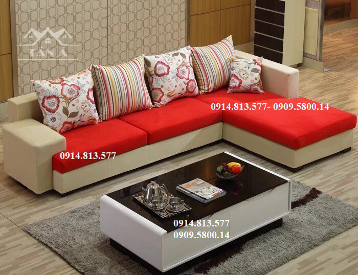 Sofa vải bố đẹp màu đỏ