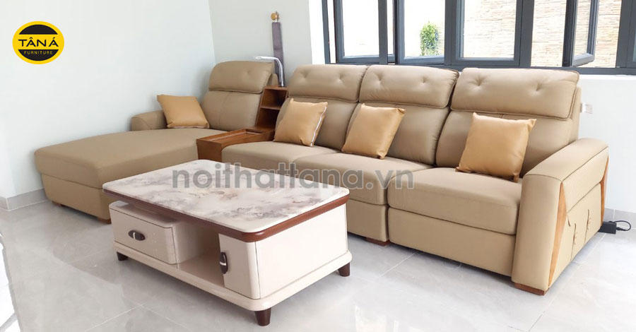 ghế sofa da thật nhập khẩu Malaysia, sofa căn hộ phòng khách chung cư