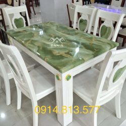 bộ bàn ăn mặt đá cẩm thạch 6 ghế gỗ sồi nhập khẩu đài loan giá rẻ đẹp hiện đại