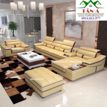 Sofa da phòng khách cao cấp góc L mẫu đẹp hiện đại
