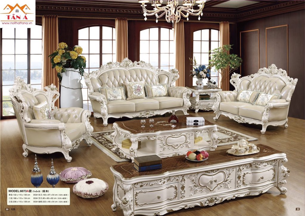 Bộ bàn ghế sofa da bò thật tân cổ điển đẹp hàng nhập khẩu đài loan, Sofa nhập khẩu malaysia giá rẻ tphcm