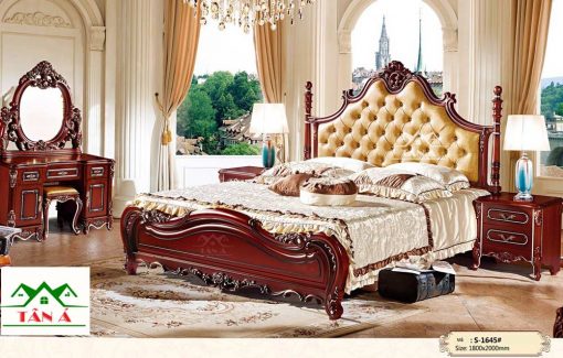 Bộ Combo giường tủ, bộ giường ngủ tân cổ điển đẹp,bàn phấn trang điểm giá rẻ nhập khẩu đài loan