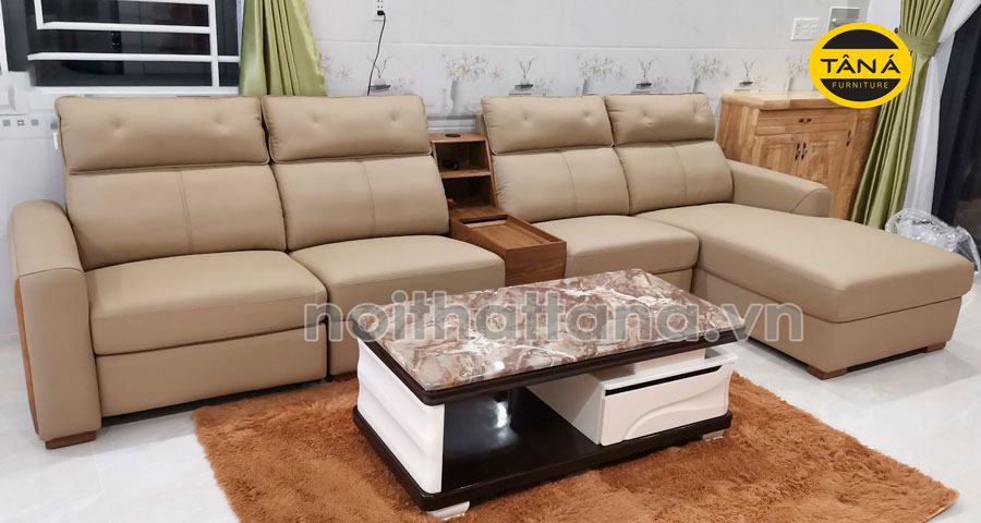 mẫu ghế sofa da bò thật nhập khẩu Malaysia