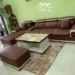 mẫu bộ bàn ghế sofa da công nghiệp giá rẻ đẹp hiện đại góc l cho phòng khách chung cư