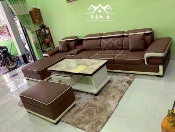 mẫu bộ bàn ghế sofa da công nghiệp giá rẻ đẹp hiện đại góc l cho phòng khách chung cư