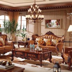 mẫu sofa tân cổ điển đẹp, bàn ghế sofa phòng khách tân cổ điển giá rẻ