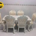 Bộ Bàn Ăn Mặt Đá Tân Cổ Điển 6 Ghế Gỗ Sồi Bọc Da Cao Cấp BA73 nhập khẩu đài loan