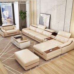 mẫu bộ bàn ghế sofa da đẹp hiện đại giá rẻ cho phòng khách căn hộ chung cư nhỏ đẹp hiện đại góc l