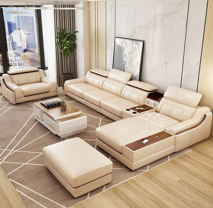 mẫu bộ bàn ghế sofa da đẹp hiện đại giá rẻ cho phòng khách căn hộ chung cư nhỏ đẹp hiện đại góc l