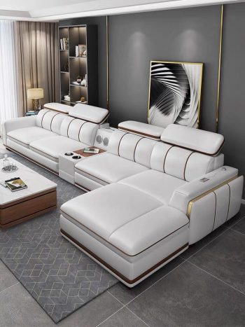 mẫu bàn ghế sofa da đẹp giá rẻ cho phòng khách căn hộ chung cư nhỏ đẹp hiện đại góc l