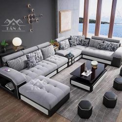 mẫu bàn ghế sofa vải nỉ bố nhung đẹp giá rẻ cho phòng khách căn hộ chung cư nhỏ đẹp hiện đại góc chữ L