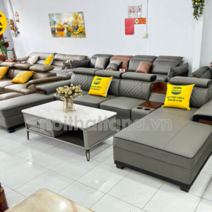Sofa Da Cao Cấp H06 Góc L Cho Phòng Khách Hiện Đại