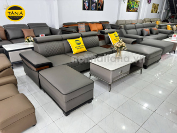 Sofa Da Cao Cấp H06 Góc L Cho Phòng Khách Hiện Đại