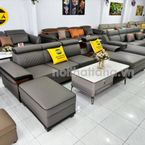 Sofa Da Cao Cấp H06 Góc L Cho Phòng Khách Hiện Đại