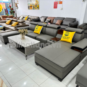 Sofa Da Cao Cấp H06 Góc L Cho Phòng Khách Hiện Đại