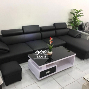 mẫu bàn ghế sofa da đẹp giá rẻ cho phòng khách căn hộ chung cư nhỏ đẹp hiện đại góc l