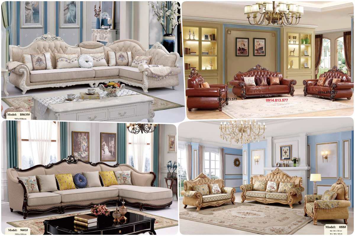 Thanh lý sofa tân cổ điển giá rẻ tại xưởng, bộ sofa cổ điển đẹp nhập khẩu đài loan Malaysia