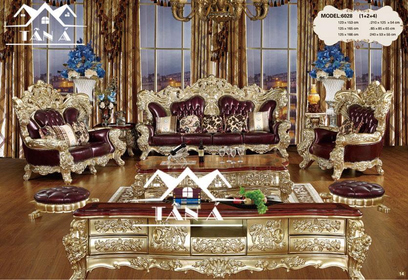 Ghế sofa mạ vàng tân cổ điển phong cách hoàng gia