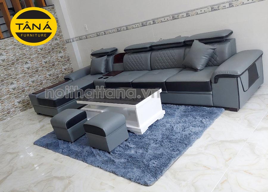 Thảm lông sofa phòng khách hiện đại