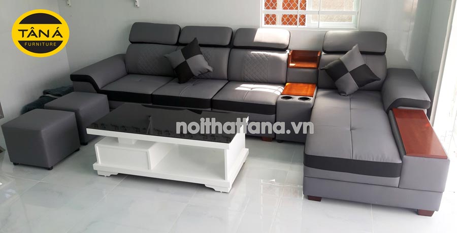 Sofa Da Hàn Quốc góc L cao cấp N41
