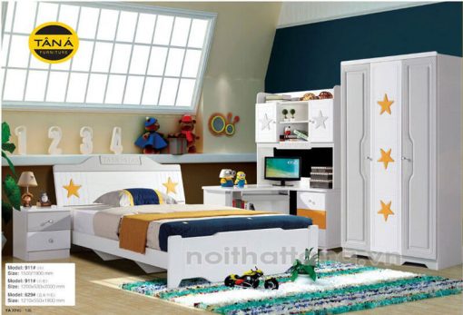Bộ giường tủ trẻ em hiện đại giá rẻ