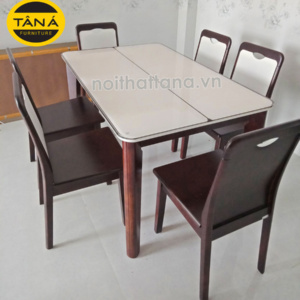 Bộ Bàn Ăn Mặt Kính 6 Ghế BA-C3