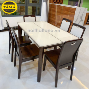 Bộ Bàn Ăn Mặt Kính 6 Ghế BA-C3