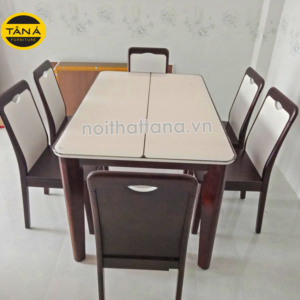 Bộ Bàn Ăn Mặt Kính 6 Ghế BA-C3