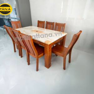 Bộ Bàn Ăn 6 Ghế Gỗ Sồi Hiện Đại BA42