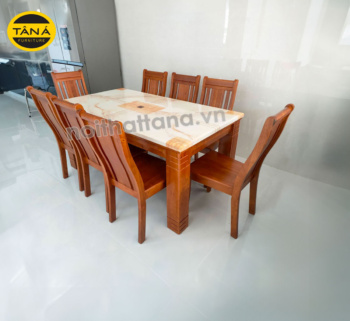 Bộ Bàn Ăn 6 Ghế Gỗ Sồi Hiện Đại BA42