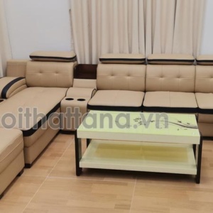 Sofa Tay Lượn Da Hàn Quốc Cao Cấp N60 Cho Phòng Khách Hiện Đại