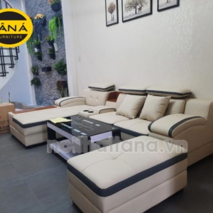 Sofa Tay Lượn Da Hàn Quốc Cao Cấp N60 Cho Phòng Khách Hiện Đại