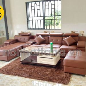 Sofa Tay Lượn Da Hàn Quốc Cao Cấp N60 Cho Phòng Khách Hiện Đại