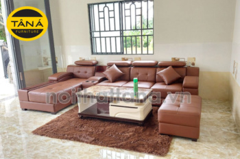 Sofa Tay Lượn Da Hàn Quốc Cao Cấp N60 Cho Phòng Khách Hiện Đại