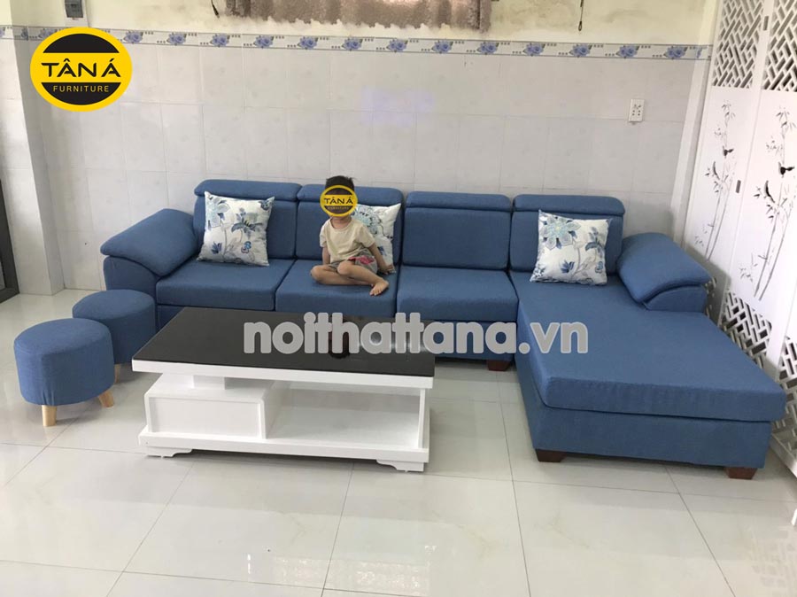 Ghế sofa vải bố cao cấp góc chữ L HV01