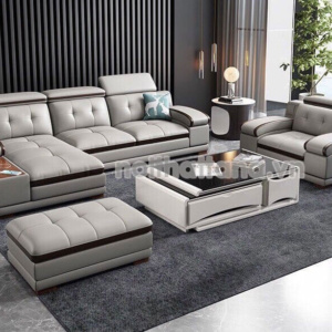 Sofa Góc L Bọc Da Hàn Quốc N60-D Có Ghế Đơn