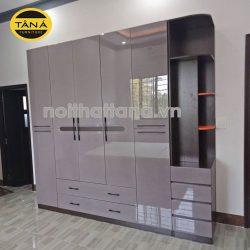 tủ quần áo gỗ 5 cánh có kệ tủ hiện đại nhập khẩu đài loan