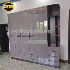 tủ quần áo gỗ 5 cánh có kệ tủ hiện đại nhập khẩu đài loan