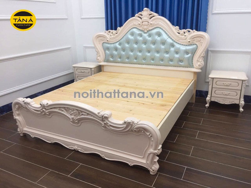 Giường ngủ gỗ sồi tân cổ điển nhập khẩu Đài Loan, giường ngủ cà mau