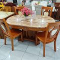 Bộ Bàn Ăn Mặt Đá Oval 6 Ghế Hiện Đại BA01